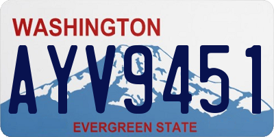 WA license plate AYV9451
