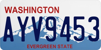 WA license plate AYV9453