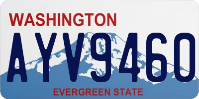 WA license plate AYV9460