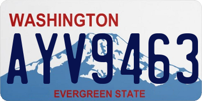 WA license plate AYV9463