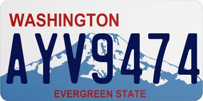WA license plate AYV9474