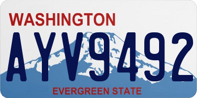 WA license plate AYV9492