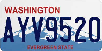 WA license plate AYV9520