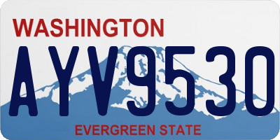 WA license plate AYV9530