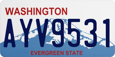 WA license plate AYV9531