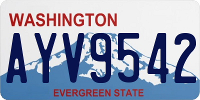 WA license plate AYV9542