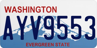 WA license plate AYV9553