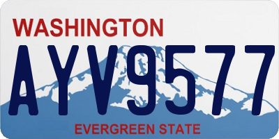 WA license plate AYV9577