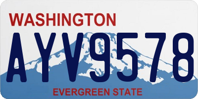 WA license plate AYV9578
