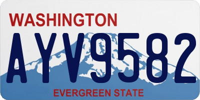 WA license plate AYV9582