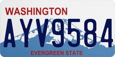 WA license plate AYV9584