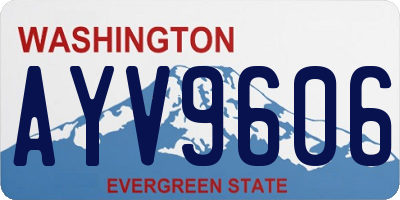 WA license plate AYV9606