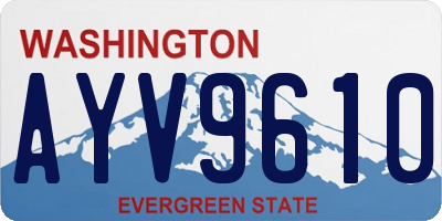 WA license plate AYV9610