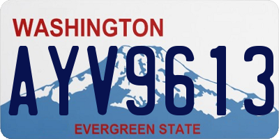 WA license plate AYV9613