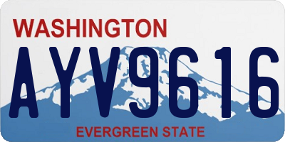 WA license plate AYV9616