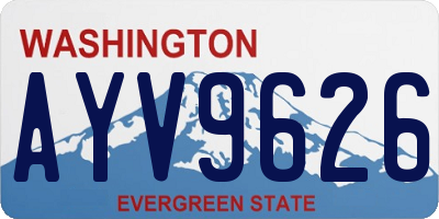 WA license plate AYV9626