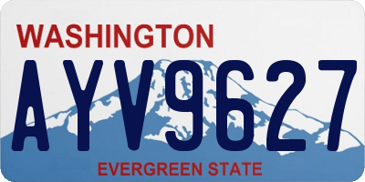 WA license plate AYV9627