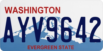 WA license plate AYV9642