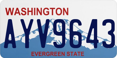 WA license plate AYV9643