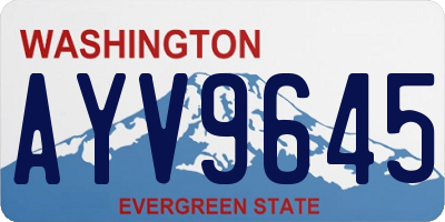 WA license plate AYV9645