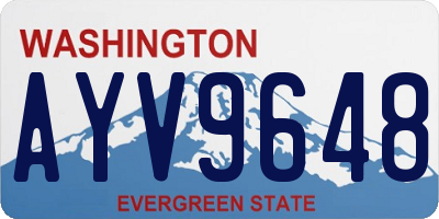 WA license plate AYV9648