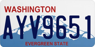 WA license plate AYV9651