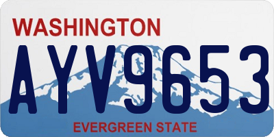 WA license plate AYV9653