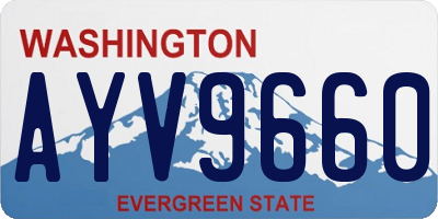 WA license plate AYV9660