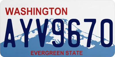 WA license plate AYV9670