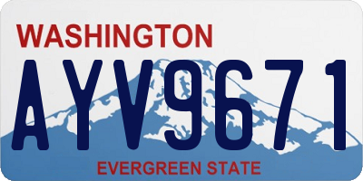 WA license plate AYV9671