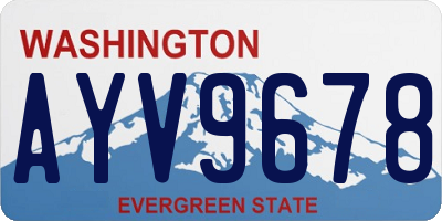 WA license plate AYV9678