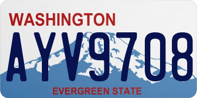 WA license plate AYV9708