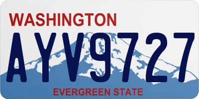 WA license plate AYV9727