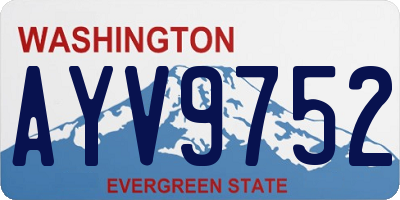 WA license plate AYV9752