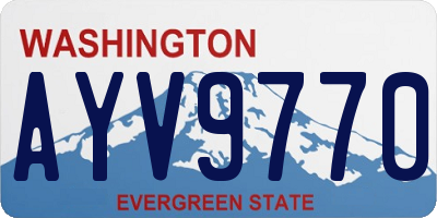 WA license plate AYV9770