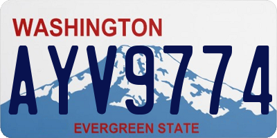 WA license plate AYV9774