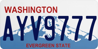 WA license plate AYV9777