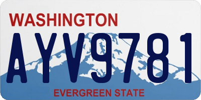 WA license plate AYV9781