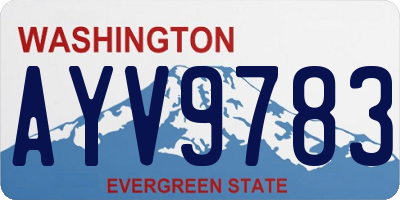 WA license plate AYV9783