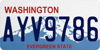WA license plate AYV9786