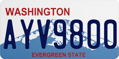 WA license plate AYV9800
