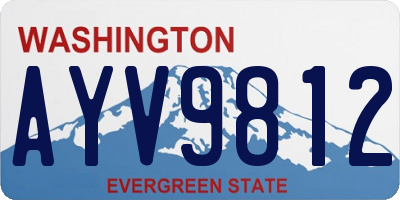 WA license plate AYV9812