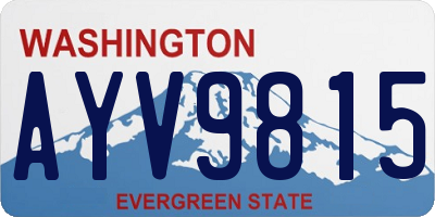 WA license plate AYV9815