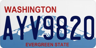WA license plate AYV9820