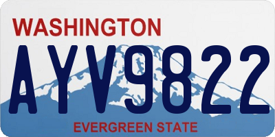 WA license plate AYV9822