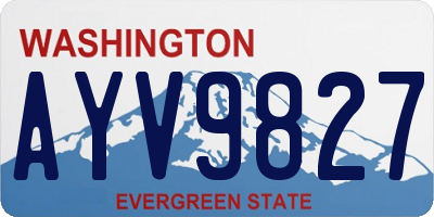 WA license plate AYV9827