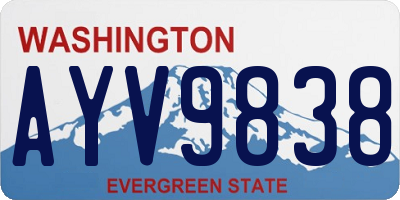 WA license plate AYV9838