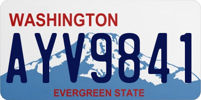 WA license plate AYV9841
