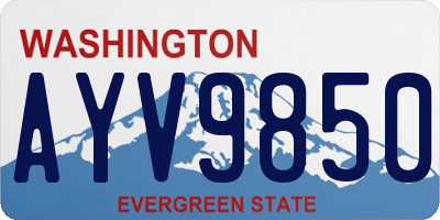 WA license plate AYV9850