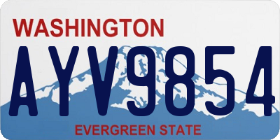 WA license plate AYV9854
